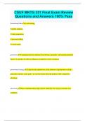 CSUF MKTG 351 Final Exam Review Questions and Answers 100&percnt; Pass
