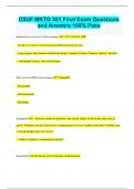 CSUF MKTG 351 Final Exam Questions and Answers 100&percnt; Pass