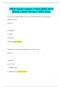 CSUF Excel Lesson 2 Quiz ISDS 361A Skordi Latest Version 100&percnt; Pass