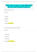 CSUF Excel Lesson 1 Quiz ISDS 361A Skordi Latest Update Graded A&plus;