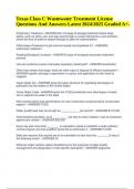 Texas Class C Wastewater Treatment License Questions And Answers Latest 2024&sol;2025 Graded A&plus;&period;