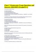 Class C Wastewater Exam Questions and Answers 2024&sol;2025 &lpar;Graded A&plus;&rpar;