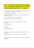 NSG 531 Advanced Pharmacology Exam 3 Questions With Correct Answers Latest Updated 2024&sol;2025 Graded A&plus;&period;