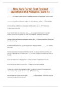 New York Permit Test Revised Questions and Answers &sol; Sure A&plus;