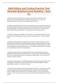 NHA Billing and Coding Practice Test Revised Questions and Answers &sol; Sure A&plus;