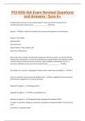 PCI-DSS ISA Exam Revised Questions and Answers &sol; Sure A&plus;