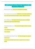 DC Jurisprudence Exam Questions and Answers Rated A&plus;