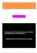 OCR 2023 GCSE Psychology J203&sol;01&colon; Studies and applications in Psychology 1   Question Paper & Mark Scheme &lpar;Merged&rpar;