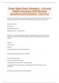 Texas State Exam Simulator - Life and Health Insurance &lpar;200 Revised Questions and Answers &sol; Sure A&plus;&rpar;