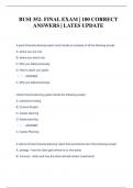 BUSI 352- FINAL EXAM &vert; 100 CORRECT  ANSWERS &vert; LATES UPDATE