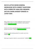 NCCCO LATTICE BOOM GENERAL KNOWLEDGE WITH CORRECT QUESTIONS WITH CORRECTRY ANALYZED ANSWERS &lpar;ACTUAL EXAM&rpar; ALREADY GRADED A&plus; LATEST 2024 