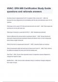 HVAC&colon; EPA 608 Certification Study Guide questions and rationale answers