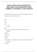 EXAM 2 PRACTICE QUESTIONS - BRUNNER AND SUDDARTH'S &100  CORRECT ANSWERS &vert; LATES UPDATE