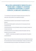 Health Assessment Exam Pack Questions & Correct Answers&sol; Graded A 