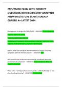PMS&sol;PMDD EXAM WITH CORRECT QUESTIONS WITH CORRECTRY ANALYZED ANSWERS &lpar;ACTUAL EXAM&rpar; ALREADY GRADED A&plus; LATEST 2024       