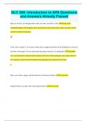 DLC 208&colon; Introduction to APA Questions and Answers Already Passed