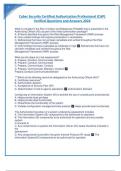 Cyber Security Certified Authorization Professional &lpar;CAP&rpar; Verified Questions and Answers 2024