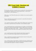 ORC Exam Guide Questions and  CORRECT Answers