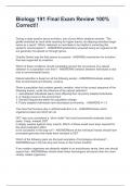 Biology 191 Final Exam Review 100&percnt; Correct&excl;&excl;