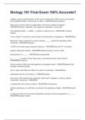 Biology 191 Final Exam 100&percnt; Accurate&excl;&excl;