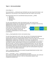 BMW Universiteit Utrecht Samenvatting Farmacologie Topic 1