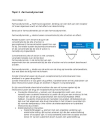 BMW Universiteit Utrecht Samenvatting Farmacologie Topic 2