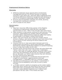 Full set of revision notes - Employment Relations