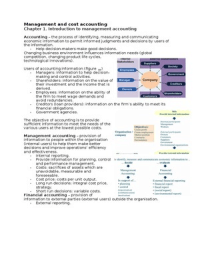 Summary BEC-22806 Management and cost accounting