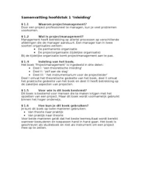 Jan Verhaar projectmanagement hfdst. 1 t/m 4 