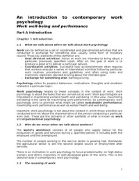 Work Well-being and Performance