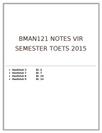 BMAN 121 NOTES SEMESTER 2015