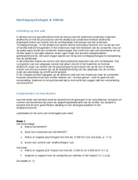 K4 Competentieboek / werkboek Rechtspsychologie met antwoorden, samenvattingen, hoorcolleges en proeftentamen.