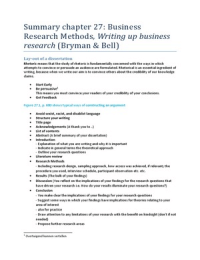Summary Chapter 27: Business Research Methods