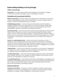 Samenvatting Inleiding in de psychologie 