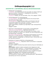 Samenvatting Orthopedagogiek 1&period;1