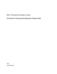 Blok 2.3 Practicum Neuropsychologische diagnostiek
