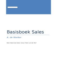 Basisboek Sales H1,2,3,6,7,8 en 9