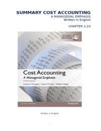 Summary Cost Accounting Horngren / Samenvatting Cost Accounting Horngren