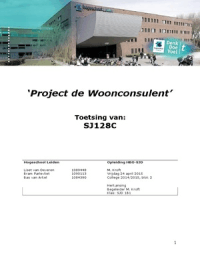 Project 'De Woonconsulent': analyseverslag en bijlagen 