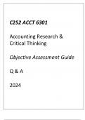 &lpar;WGU C252&rpar; ACCT 6301 Accounting Research & Critical Thinking Objective Assessment Guide Q & A 2024