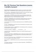 Bio 191 Previous Test Questions &lpar;exams 1-3&rpar;100&percnt; Correct&excl;&excl;