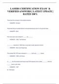 LASERS CERTIFICATION EXAM &grave;&  VERIFIED ANSWERS &vert; LATEST UPDATE &vert;  RATED 100&percnt;