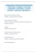 LIFEGUARD CERTIFICATION REVIEW WITH 100&percnt; CORRECT ANSWER &lpar;VERIFIED ANSWERS&rpar; &vert; LATEST  UPDATE &vert; ALREADY GRADED A&plus;