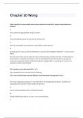 Chapter 20 Wong exam questions and verified correct  answers 2024