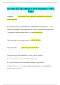 Drivers Ed Questions and Answers 100&percnt; Pass
