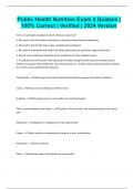 Public Health Nutrition Exam 2 Quizzes &vert; 100&percnt; Correct &vert; Verified &vert; 2024 Version