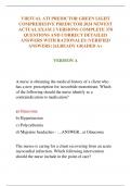 VIRTUAL ATI PREDICTOR GREEN LIGHT  COMPREHESIVE PREDICTOR 2024 NEWEST  ACTUAL EXAM 2 VERSIONS COMPLETE 370  QUESTIONS AND CORRECT DETAILED  ANSWERS WITH RATIONALES &lpar;VERIFIED  ANSWERS&rpar; &vert;ALREADY GRADED A&plus;