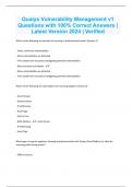 Qualys Vulnerability Management v1 Questions with 100&percnt; Correct Answers &vert; Latest Version 2024 &vert; Verified