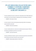 PN ATI MED SURG EXAM WITH 100&percnt;  CORRECT ANSWER &lpar;VERIFIED  ANSWERS&rpar; &vert; LATEST UPDATE &vert;  ALREADY GRADED A&plus;