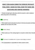 NEW&excl;&excl;&excl; 2024 NASM CORRECTIVE EXERCISE SPECIALIST  FINAL EXEM &vert; NASM CES FINAL EXAM TEST BANK &lpar;300  QUESTIONS AND VERIFIED ANSWERS&rpar;
